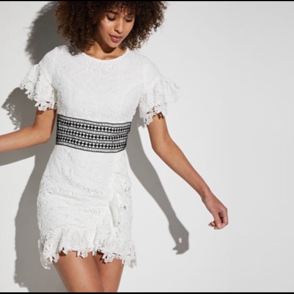 Bardot Reese White Lace A-Line Dress 4